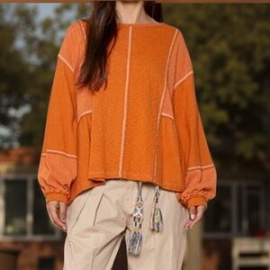 POL Sweater Contrast Pattern 
Sweater -Boho Top Large NWT Boutique